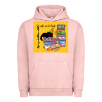 Pigment Salmon life is better with cats and books Urban Hoodie - TumblerDesignByShophia