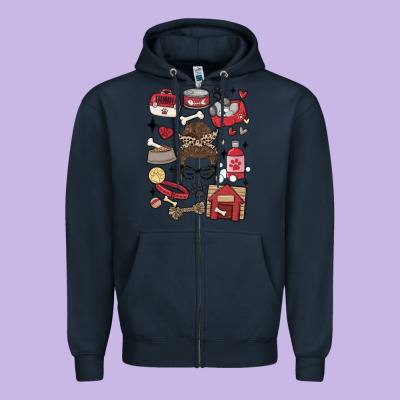 Can't Talk Right Now I'm Busy Doing Dog Mom Zipper Hoodie Designed By Maliassmallbusiness