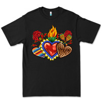 Black Sacred heart with leopard and serape heart Premium Tee - RanaPortraitStore