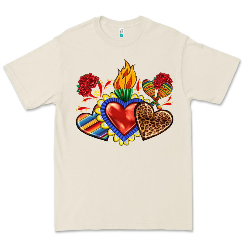 Sacred Heart With Leopard And Serape Heart Premium Tee by RanaPortraitStore | Teevron