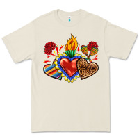 Bone Sacred heart with leopard and serape heart Premium Tee - RanaPortraitStore