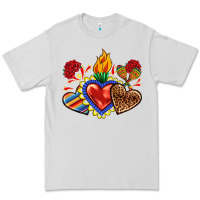 Dove Grey Sacred heart with leopard and serape heart Premium Tee - RanaPortraitStore