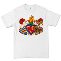 White Sacred heart with leopard and serape heart Premium Tee - RanaPortraitStore