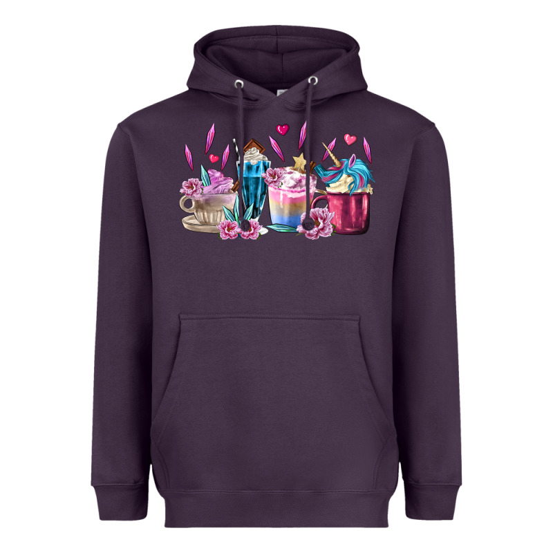 Unicorn Coffee Cups Heavyweight Hoodie by MaliasSmallBusiness | Teevron