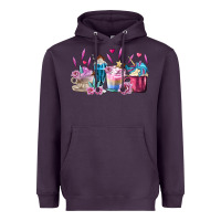 Plum Unicorn Coffee Cups Heavyweight Hoodie - MaliasSmallBusiness