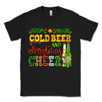 Black cold beer and christmas cheer with beer bottles Classic Tee - AdoDesignShop