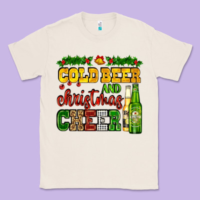 Cold Beer And Christmas Cheer With Beer Bottles Classic Tee Designed By Adodesignshop