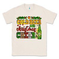 Natural cold beer and christmas cheer with beer bottles Classic Tee - AdoDesignShop