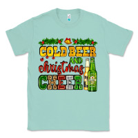 Seafoam cold beer and christmas cheer with beer bottles Classic Tee - AdoDesignShop