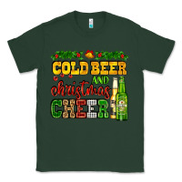 Sports Green cold beer and christmas cheer with beer bottles Classic Tee - AdoDesignShop