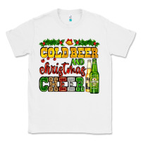 White cold beer and christmas cheer with beer bottles Classic Tee - AdoDesignShop