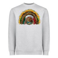 Heather Grey mexico sunflower rainbow Heavyweight Sweatshirt - HRA Design Shop