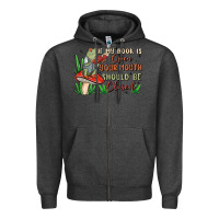 Charcoal Heather if my book is open your mouth should be closed malia Zipper Hoodie - MaliasSmallBusiness