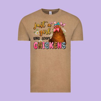 Just A Girl Who Loves Chickens Vintage Tee Designed By Jahusdesignshop