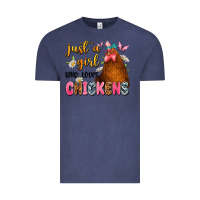 Vintage Denim just a girl who loves chickens Vintage Tee - JahusDesignShop