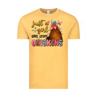 Vintage Mustard just a girl who loves chickens Vintage Tee - JahusDesignShop