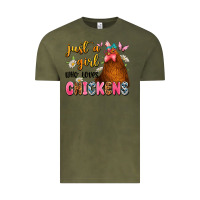 Vintage Olive just a girl who loves chickens Vintage Tee - JahusDesignShop