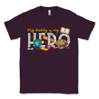 Plum My Daddy is my Hero Teacher Classic Tee - CowhideDigitalArt