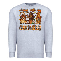 Heather Grey chilling with my gnomies bbs Premium Sweatshirt - BundleAndBundleShop