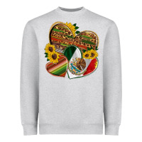 Heather Grey mexico heart and sunflower Heavyweight Sweatshirt - HRA Design Shop