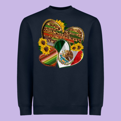 Mexico Heart And Sunflower Heavyweight Sweatshirt Designed By Hra Design Shop