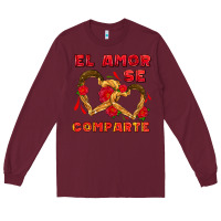 Burgundy el amor se comparte with churros Long Sleeve Tee - AdoDesignShop