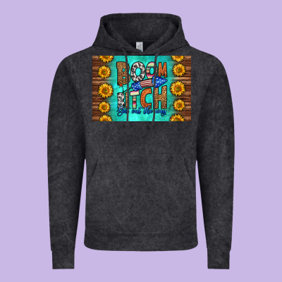 Boom Bitch Get Out The Way Skinny Metal Can Holder Vintage Hoodie Designed By Hra Design Shop