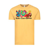 Vintage Mustard peace love  summer Vintage Tee - AdoDesignShop