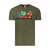 Vintage Olive peace love  summer Vintage Tee - AdoDesignShop
