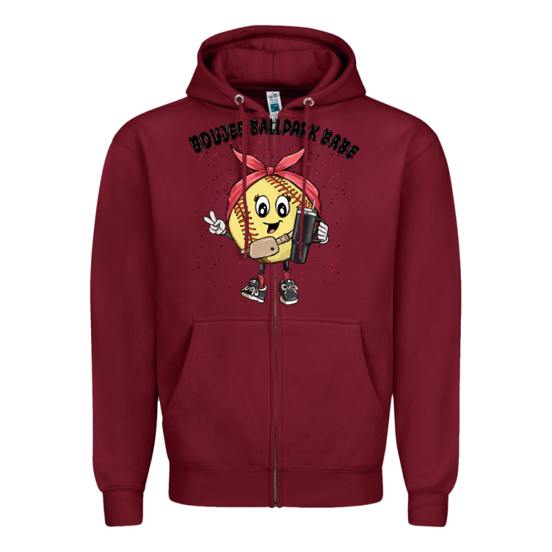 Boujee Ballpark Babe Zipper Hoodie by MaliasSmallBusiness | Teevron