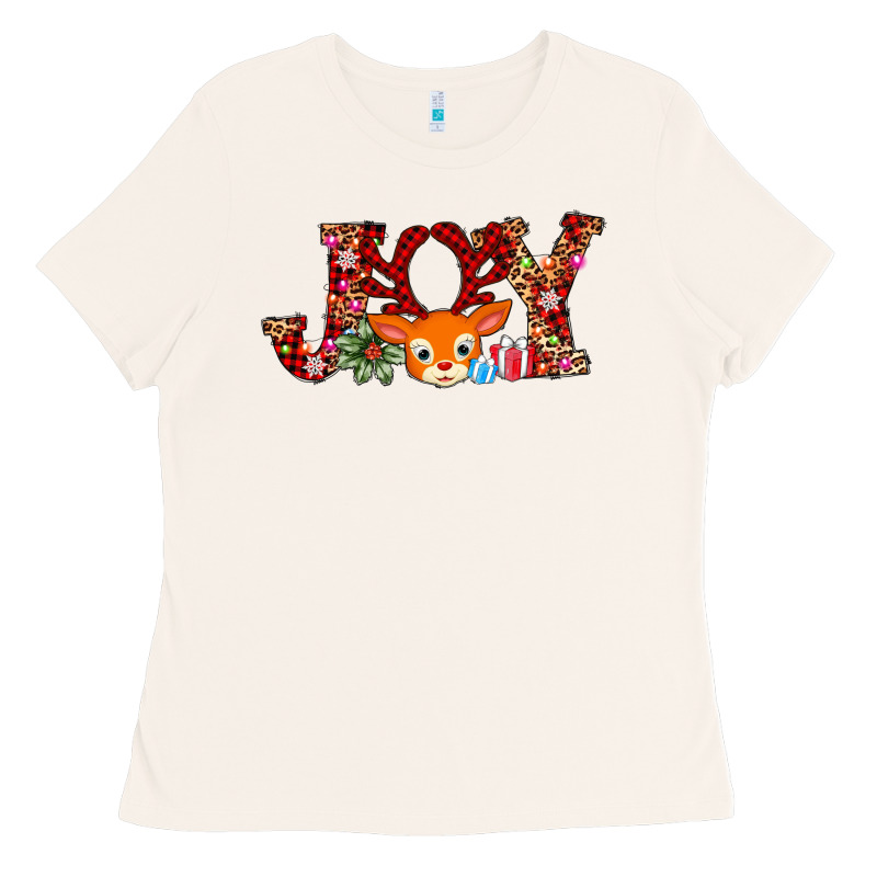 Joy Reindeer Ladies Tee by AdoDesignShop | Teevron