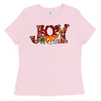 Bubblegum Pink joy reindeer Ladies Tee - AdoDesignShop