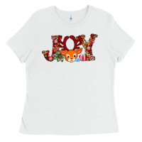 White joy reindeer Ladies Tee - AdoDesignShop