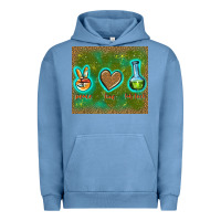 Pigment Pebble Blue peace love lab tech Urban Hoodie - TumblerDesignByShophia