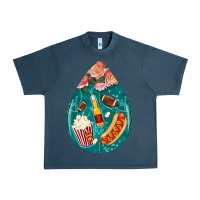 Midnight Navy american football and western roses teardrop Urban Heavy Tee - BundleAndBundleShop