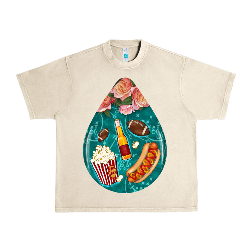 American Football And Western Roses Teardrop Urban Heavy Tee by BundleAndBundleShop | Teevron