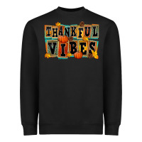 Black thankful vibes Heavyweight Sweatshirt - FaDigitalArtStudio