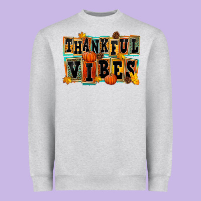 Thankful Vibes Heavyweight Sweatshirt Designed By Fadigitalartstudio