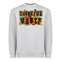 Heather Grey thankful vibes Heavyweight Sweatshirt - FaDigitalArtStudio