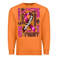 Carrot breast cancer american football ribbon love cure fight bbs Premium Sweatshirt - BundleAndBundleShop