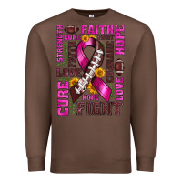 Chestnut breast cancer american football ribbon love cure fight bbs Premium Sweatshirt - BundleAndBundleShop