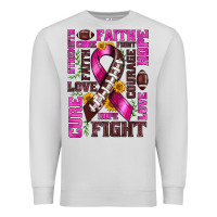 Dove Grey breast cancer american football ribbon love cure fight bbs Premium Sweatshirt - BundleAndBundleShop
