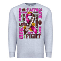 Heather Grey breast cancer american football ribbon love cure fight bbs Premium Sweatshirt - BundleAndBundleShop