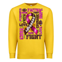 Lemon breast cancer american football ribbon love cure fight bbs Premium Sweatshirt - BundleAndBundleShop