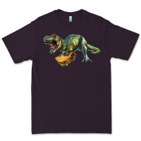Plum T-Rex dinosaur holding a taco Premium Tee - RanaPortraitStore