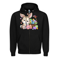 Black easter bunny Zipper Hoodie - MaliasSmallBusiness