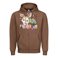 Chestnut easter bunny Zipper Hoodie - MaliasSmallBusiness