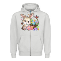 Dove Grey easter bunny Zipper Hoodie - MaliasSmallBusiness
