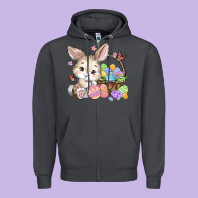 Easter Bunny Zipper Hoodie Designed By Maliassmallbusiness