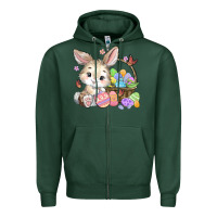 Sports Green easter bunny Zipper Hoodie - MaliasSmallBusiness